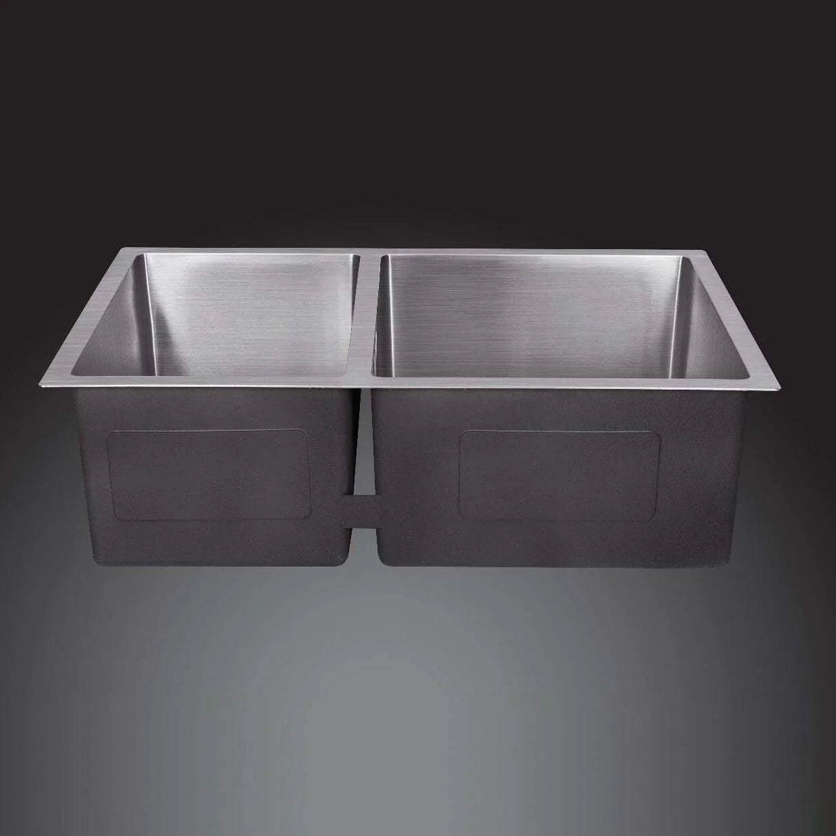 Double Bowl Sink Brushed Silver 720x450x220mm