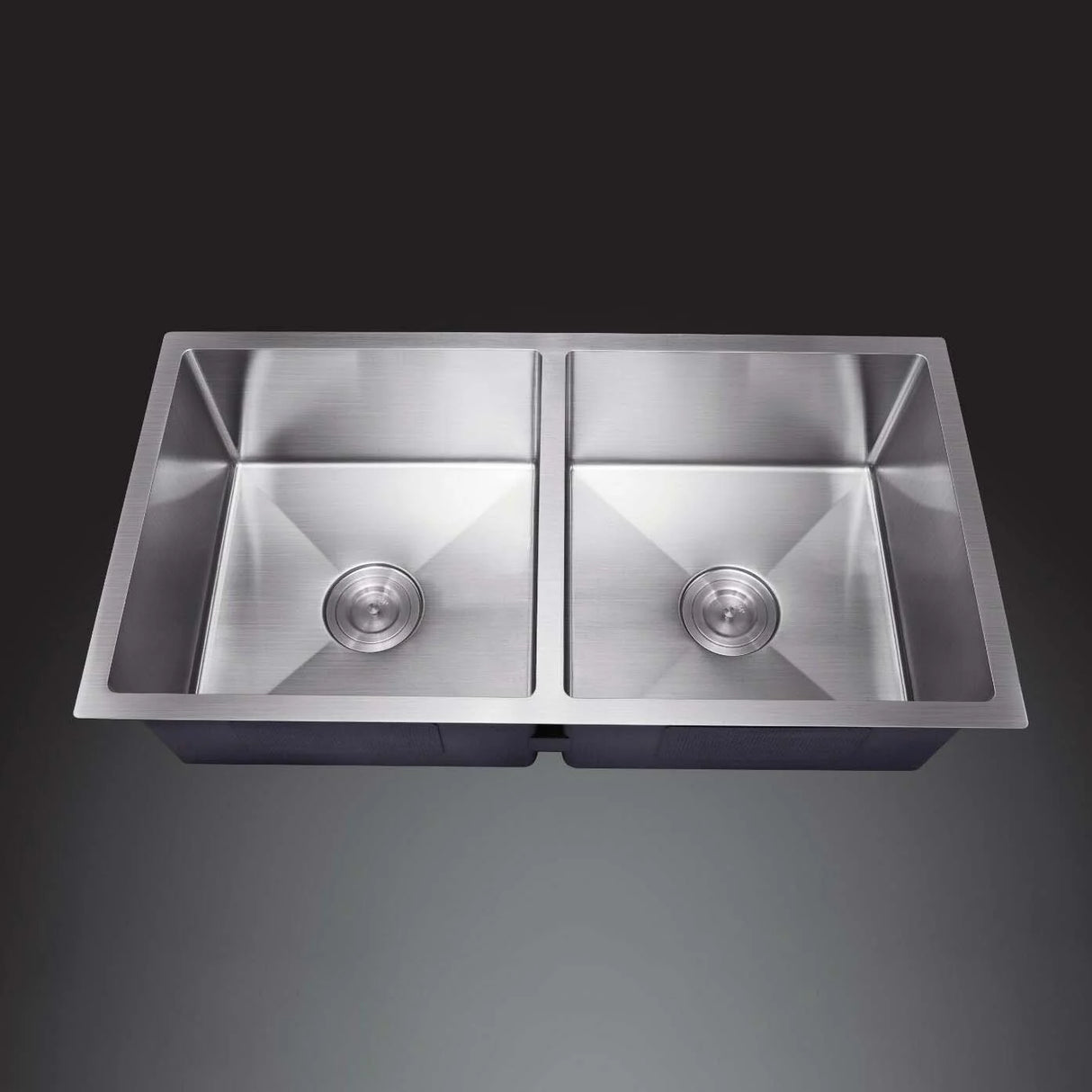 Double Bowl Sink Brushed Silver 770x450x220mm