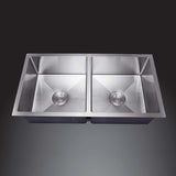 Double Bowl Sink Brushed Silver 770x450x220mm