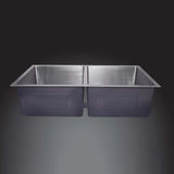 Double Bowl Sink Brushed Silver 770x450x220mm