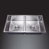 Double Bowl Sink Brushed Silver 860x450x220mm