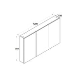 Nutro Light Oak Mirror Cabinet 1200x750x130mm