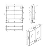 BONDI 750 Wall Hung Mirror Cabinet 750x130x590mm