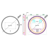 Anti Fog Round Mirror with Back LED Light and Touch-on Switch 600mm