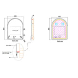 ECLIPSE Arch LED Mirror W600xH800mm