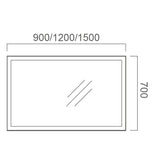 Anti Fog Mirror with LED Light and Touch-on Switch 900Wx700H