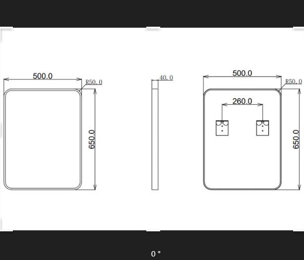 SQUARE SHAPE BLACK FRAMED MIRROR 500*650*40mm