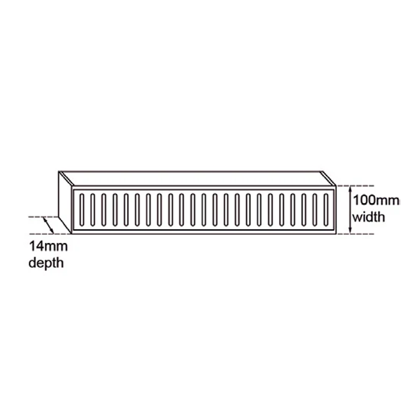 Aluminium Grate Gun Metal Ezy Flow Depth 14mm Custom Length XXX (PER 100mm)