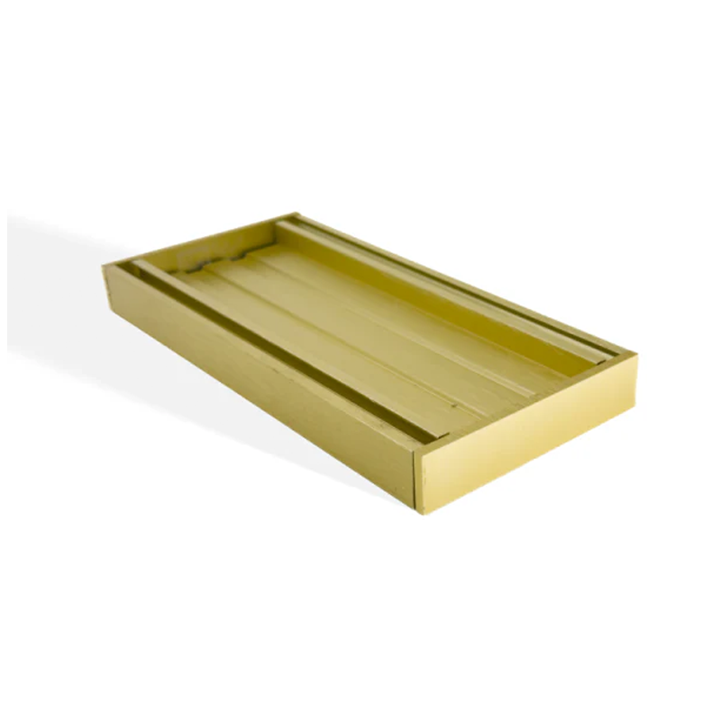 Aluminium Grate Tile Insert Brushed Gold Depth 21mm Length 800mm