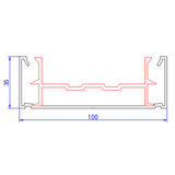 Aluminium Grate Tile Insert Brushed Black Depth 35mm Custom Length XXX (PER 100mm)
