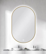 CAPSULE SHAPE GOLD FRAMED CARYSIL LED MIRROR 600X900MM