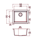 Carysil Maples Single Bowl Granite Kitchen Sink White 539.8x472.9x240.6mm