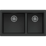 Carysil Maples Double Bowl Granite Kitchen Sink Black 786x446.6x200mm