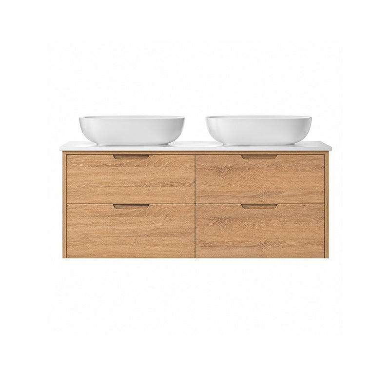 Oakdra(Hung) Series Double Bowls Prime Oak Overall 1180x455x520mm Vanity Set With Ceramic Slimline Top (UV31)