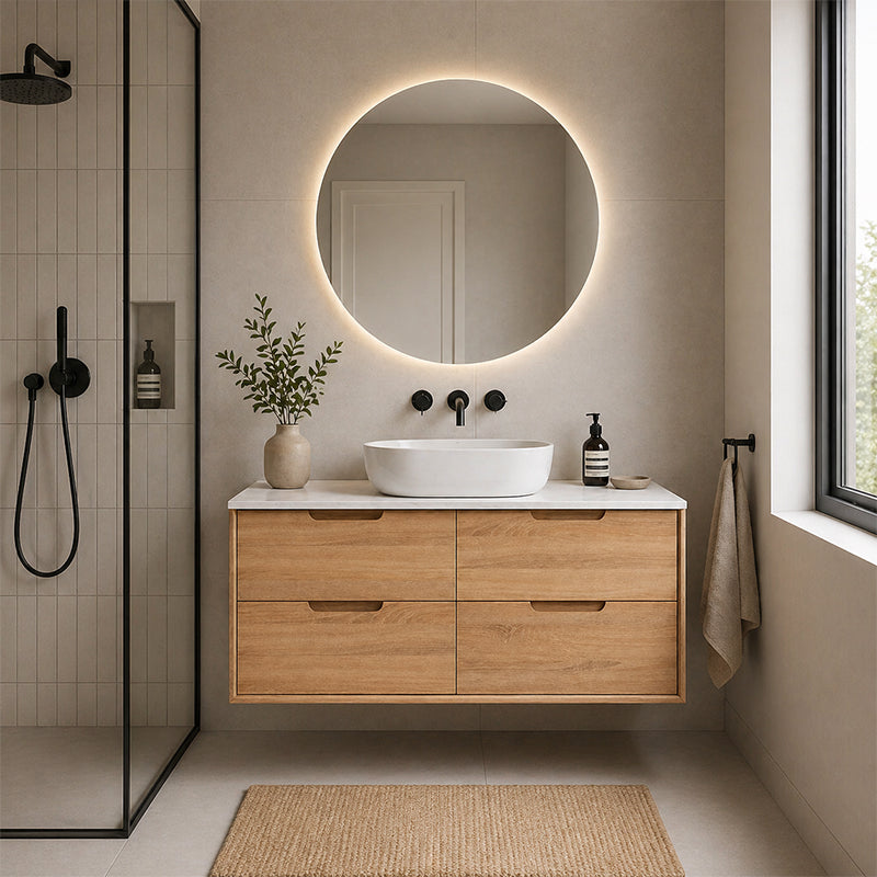 Oakdra(Hung) Series Single Bowl Prime Oak Overall 1180x455x520mm CABINET ONLY