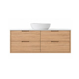 Oakdra(Hung) Series Single Bowl Prime Oak Overall 1480x455x520mm CABINET ONLY
