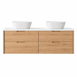 Oakdra(Hung) Series Double Bowls Prime Oak Overall 1480x455x520mm CABINET ONLY