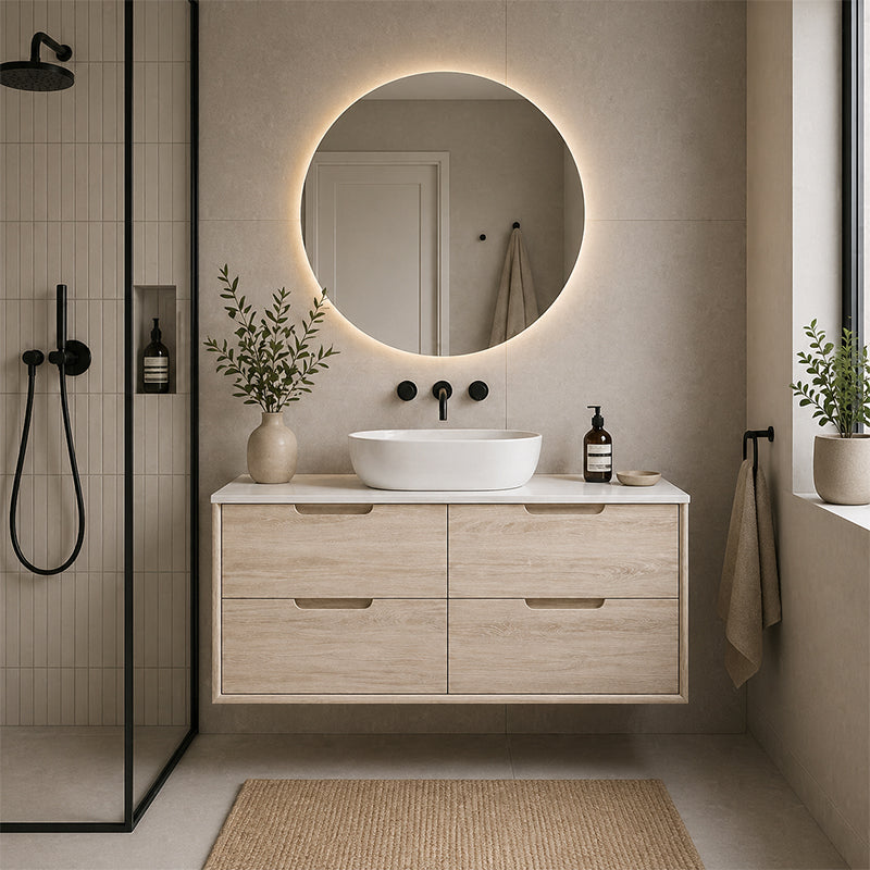 Oakdra(Hung) Series Single Bowl Natural Timber Overall 1180x455x520mm CABINET ONLY