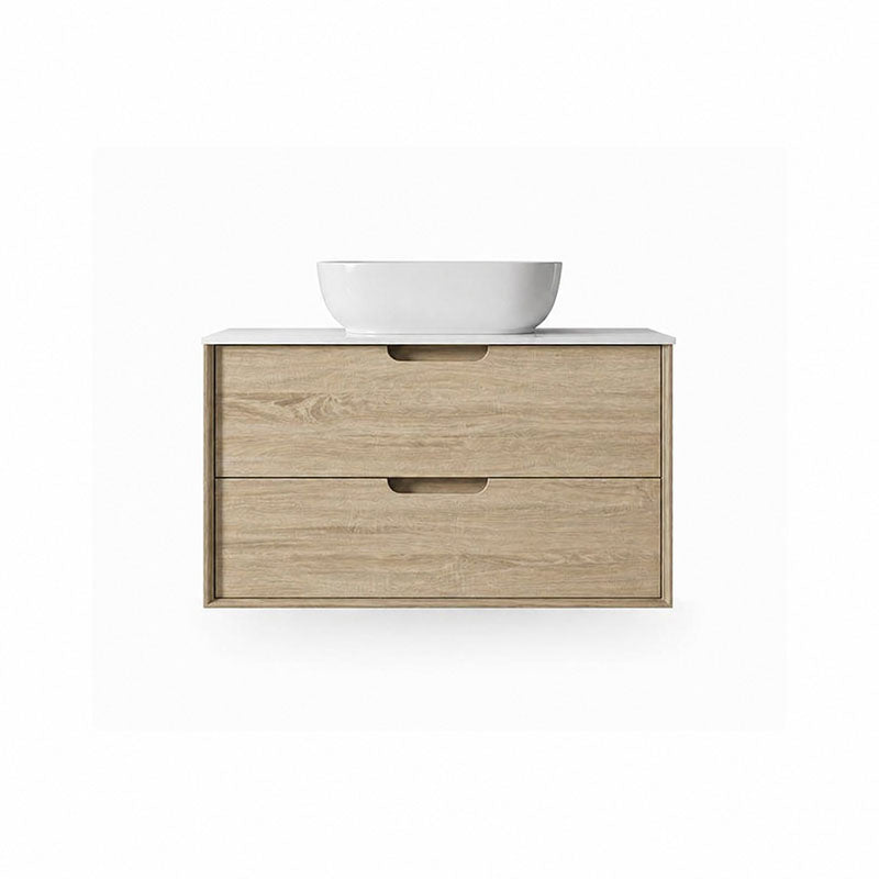 Oakdra(Hung) Series Natural Timber Overall 880x455x520mm Vanity Set With Ceramic Slimline Top (UV31)