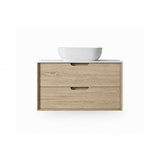 Oakdra(Hung) Series Natural Timber Overall 880x455x520mm Vanity Set With Ceramic Slimline Top (UV31)