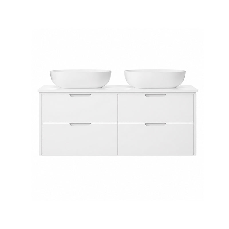 Oakdra(Hung) Series Double Bowls Matt White Overall 1180x455x520mm CABINET ONLY