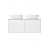Oakdra(Hung) Series Double Bowls Matt White Overall 1180x455x520mm CABINET ONLY
