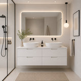 Oakdra(Hung) Series Double Bowls Matt White Overall 1180x455x520mm CABINET ONLY