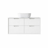 Oakdra(Hung) Series Single Bowl Matt White Overall 1180x455x520mm Vanity Set With Ceramic Slimline Top (UV31)