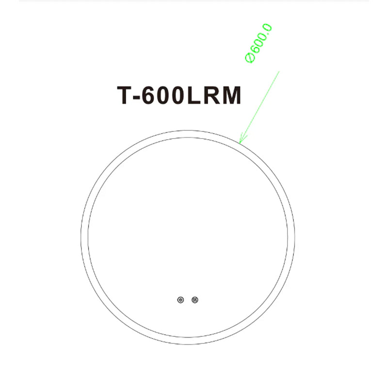 Round 3 Color Lighting Acrylic Rim LED Mirror Touch Sensor Switch Defogger Pad Wall Mounted-Lighting On The Rim 600mm