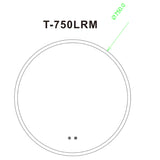 Round 3 Color Lighting Acrylic LED Mirror Touch Sensor Switch Defogger Pad Wall Mounted-Lighting On The Rim 750mm