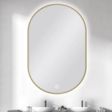 Oval Shape Framed Carysil LED Mirror Gold 600x900mm