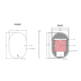 Frameless Oval Backlit Carysil LED Mirror 600x900mm