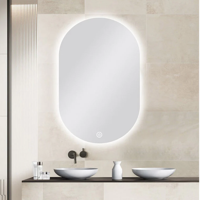 Frameless Oval Backlit Carysil LED Mirror 600x900mm
