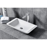 Solid Surface Basin Series Monarco Above Counter Gloss White 595x345x100mm