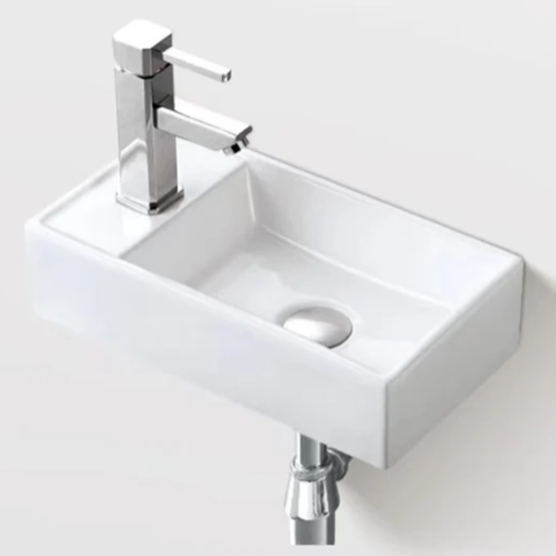 Left Above Counter Ceramic Basin Gloss White 400x220x100mm