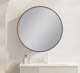 ROUND SHAPE GUNMETAL FRAMED MIRROR 600x40MM