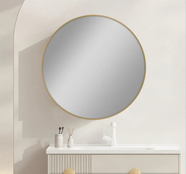 ROUND SHAPE GOLD FRAMED MIRROR 800x40mm