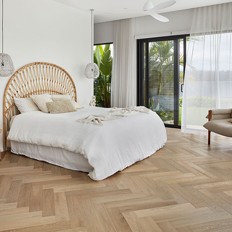 Pronto Herringbone ABC Grade European Oak Engineered Flooring Beacon Cove 600x120x14/3mm