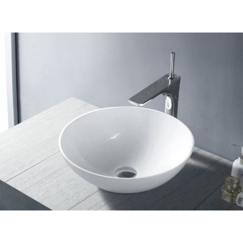 Solid Surface Basin Series Otis Above Counter Matt White 420x420x150mm