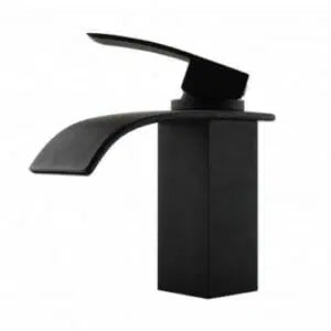 Cascade Waterfall Matt Black Basin Mixer