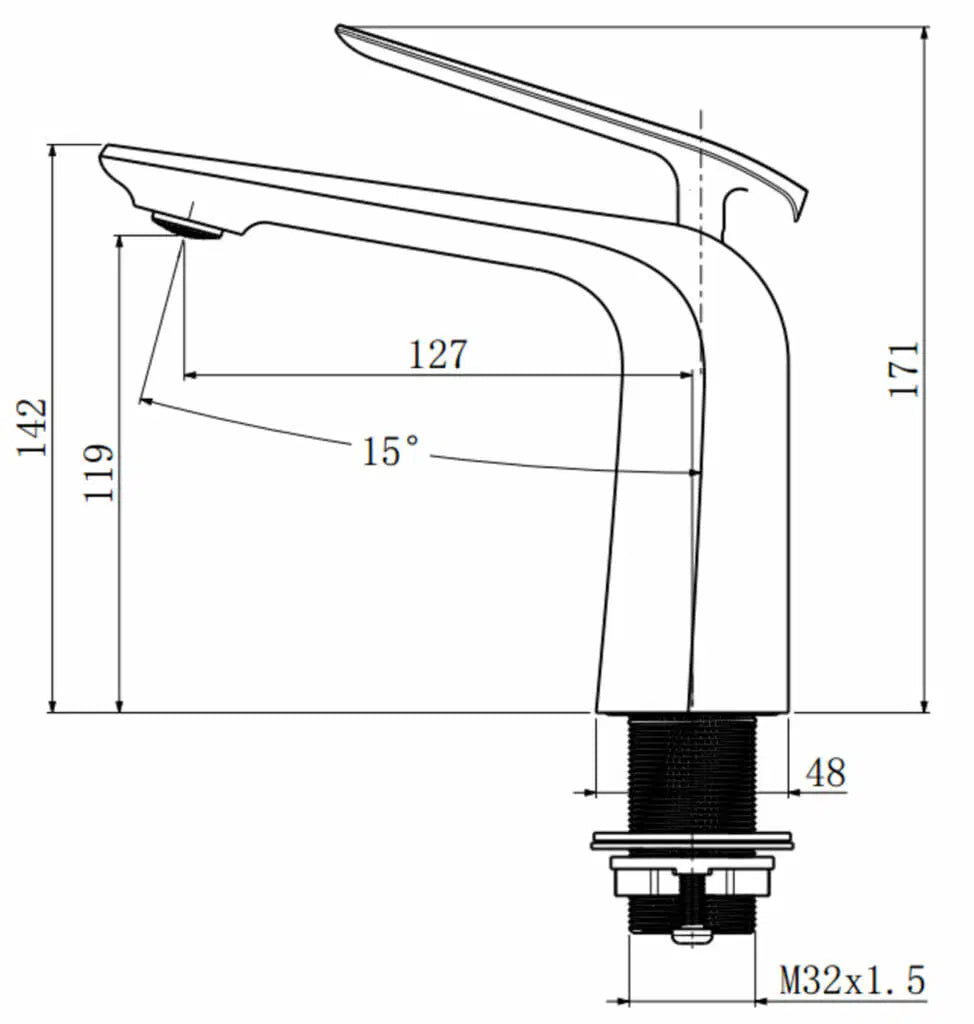 Esperia Chrome Basin Mixer