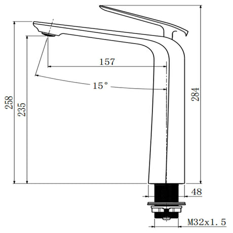 Esperia Matte Black Tall Basin Mixer