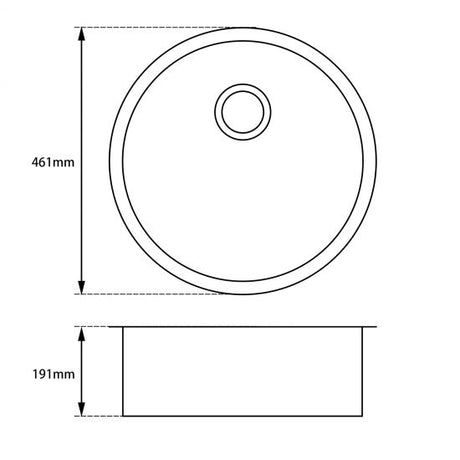 460mm Black Granite Single Bowl Kitchen Sink