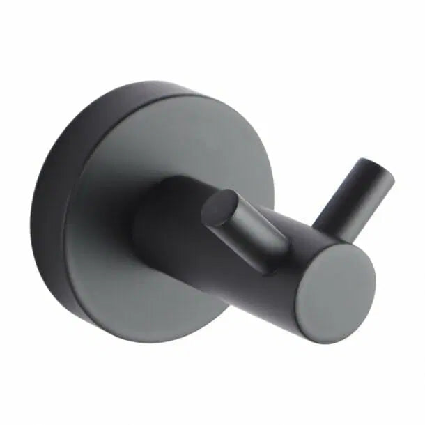 LUCID Round Black 304 Stainless Steel Double Wall Hook