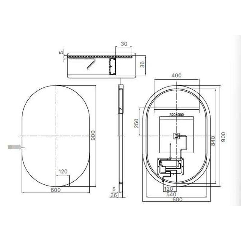 LED Oscar Mirror 900x600mm