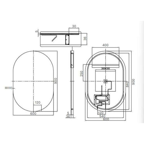 LED Oscar Mirror 900x600mm
