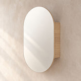Oscar Oval Shaving Cabinet Natural Timber 600x900x155mm