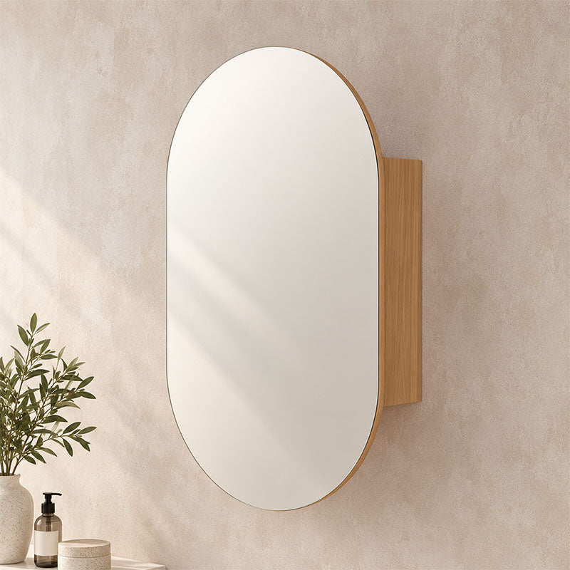 Oscar Oval Shaving Cabinet Rosewood 600x900x155mm