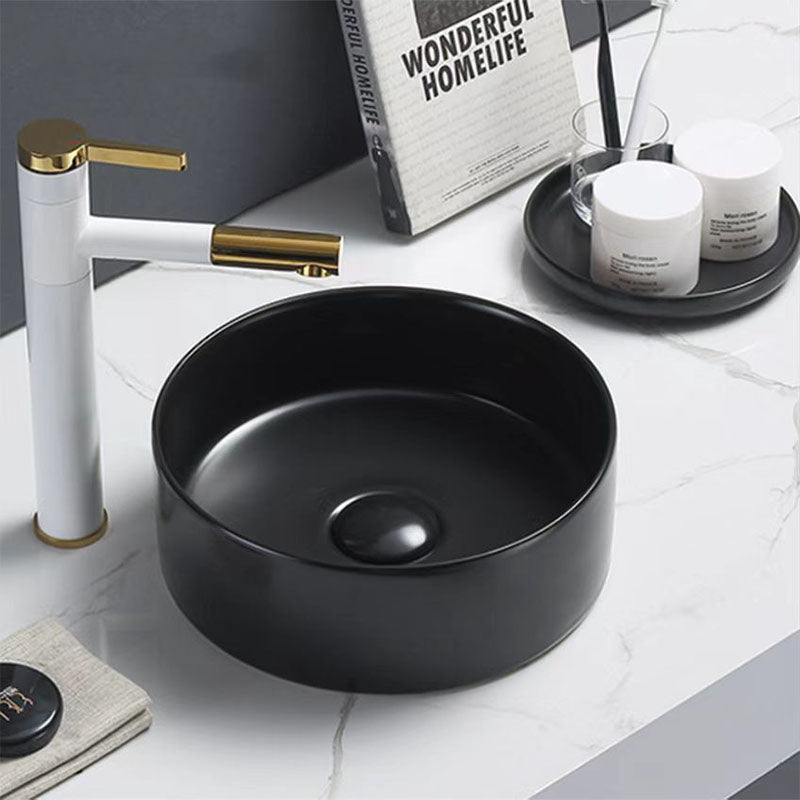 Above Counter Basin Round Matte Black 394x394x115mm