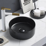 Above Counter Basin Round Matte Black 394x394x115mm